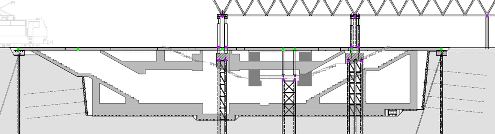 Głębsze wykopy z użyciem monitoringu - Terradata i Leica Geosystems AG - Studium przypadku - Przekrój poprzeczny