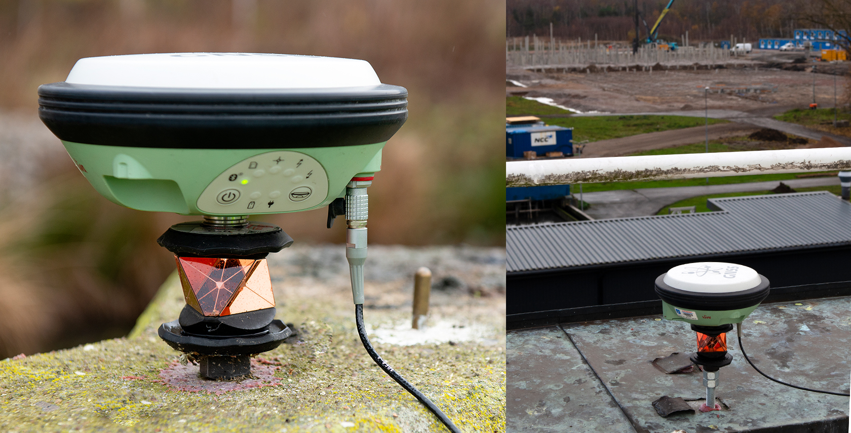 Leica GNSS Antenna monitoring Kristianstad central sewage treatment plant