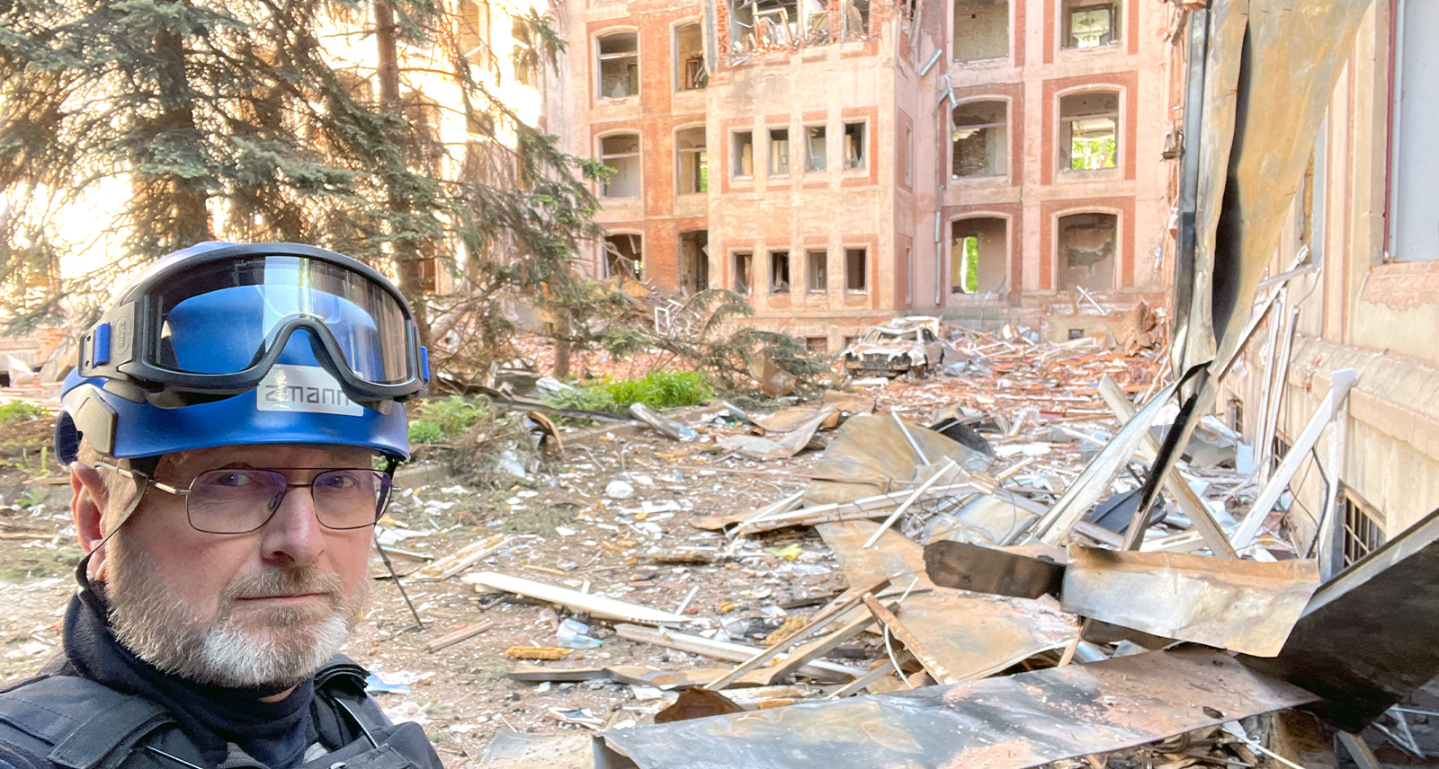 3D laser scanning expert Emmanuel Durand in war-damaged Kyiv 