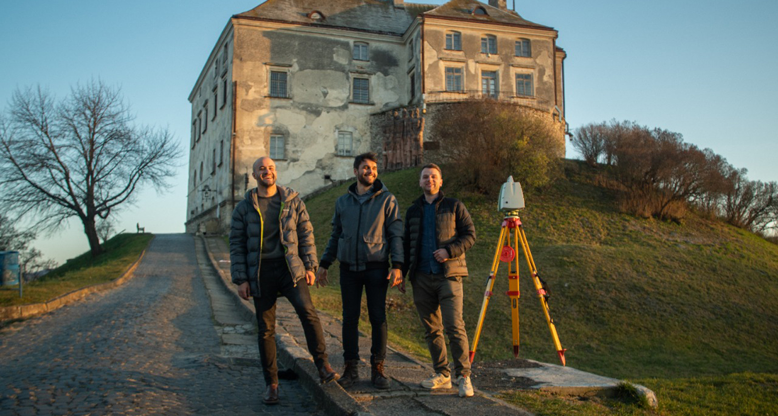 3D data specialists Skeiron from Lviv, Ukraine standing with the Leica C10 laser scanner