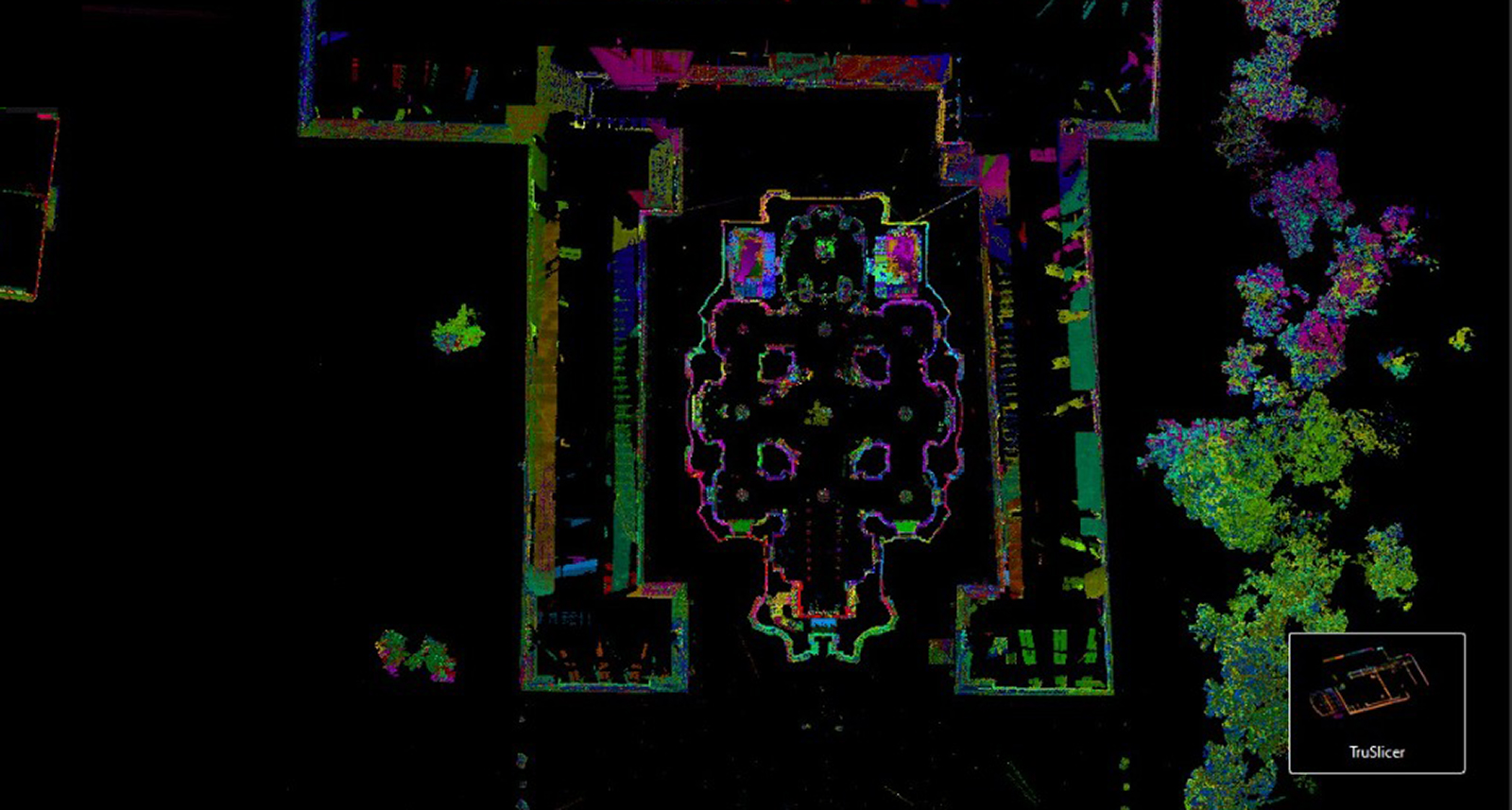 3d digital twin of dominican cathedral in ukraine shown in cyclone register 360