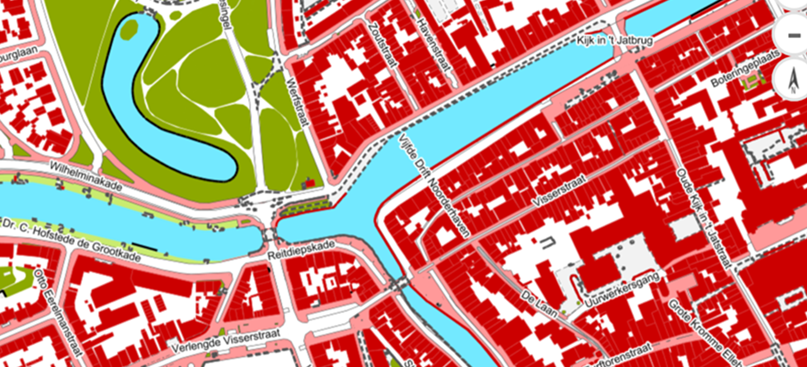 BGT kaart van de Gemeente Groningen
