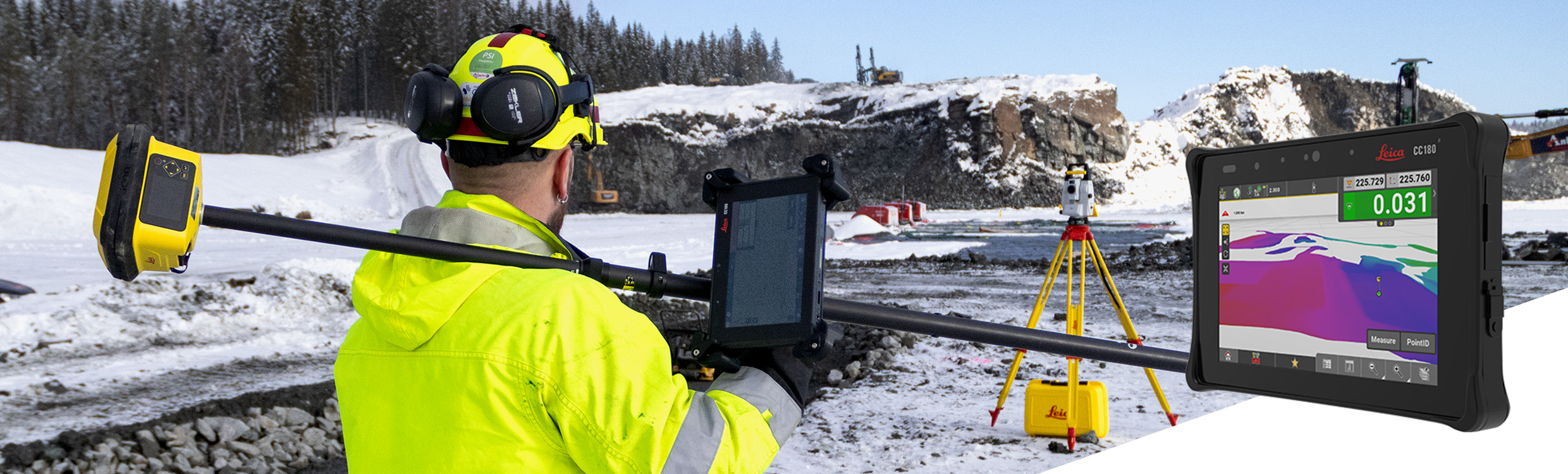 Leica iCON CC180 -maastotallennin - kompakti koko ja korkea suorituskyky