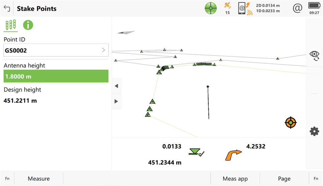 Direction of movement of a GNSS RTK rover from the top view
