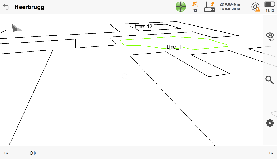 A scan of a building, a dxf file with the lines and single points of the objects located in the working area