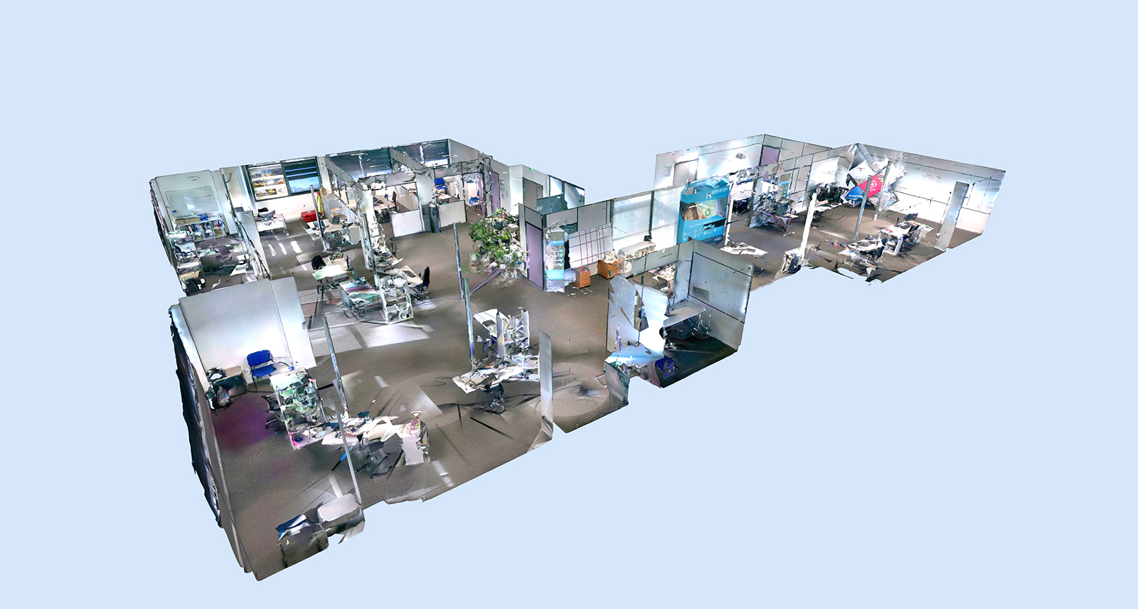 3D Doll House digital reality image of an office in software Leica Cyclone 3DR