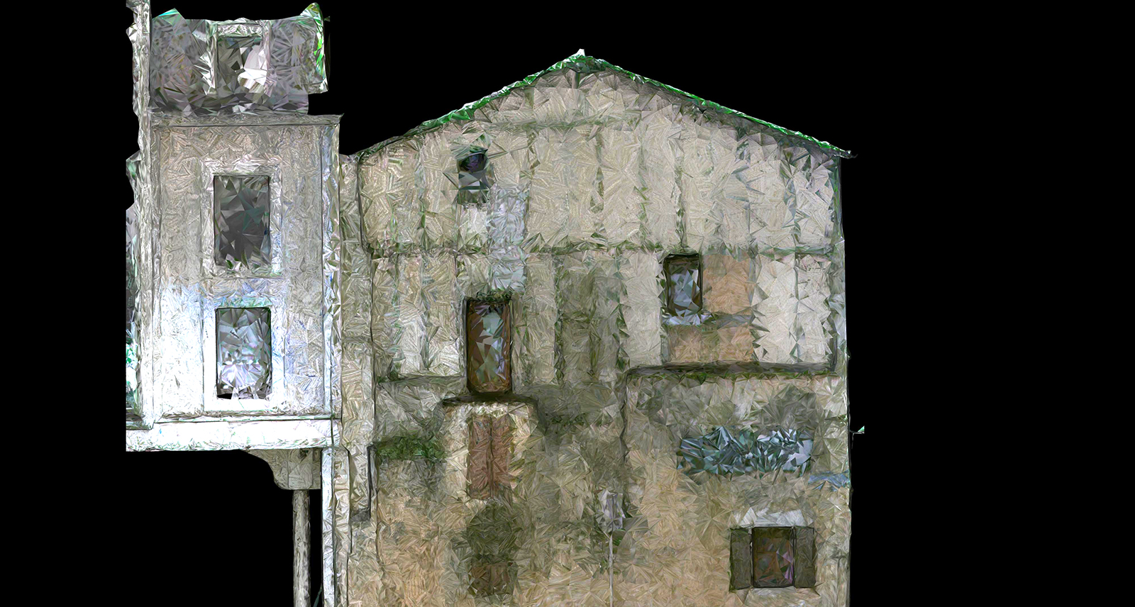 3D textured mesh digital reality image of a heritage building in software Leica Cyclone 3DR