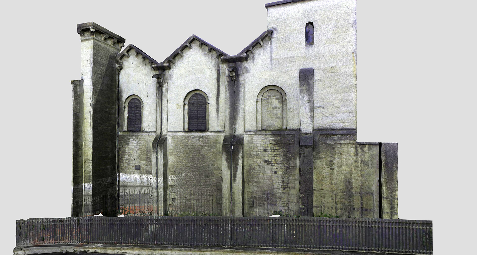 3D mesh digital reality image of a heritage building in software Leica Cyclone 3DR
