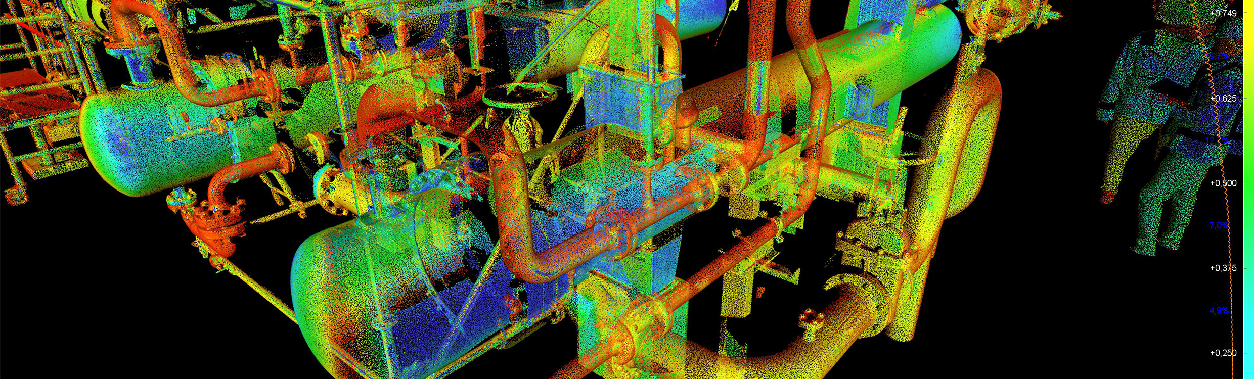 3D model of an industrial plant interior