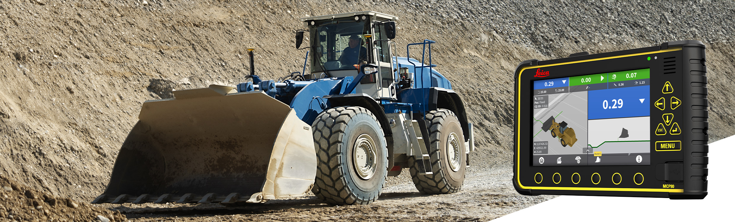 Leica iCON grade iGW3 wheel loader system