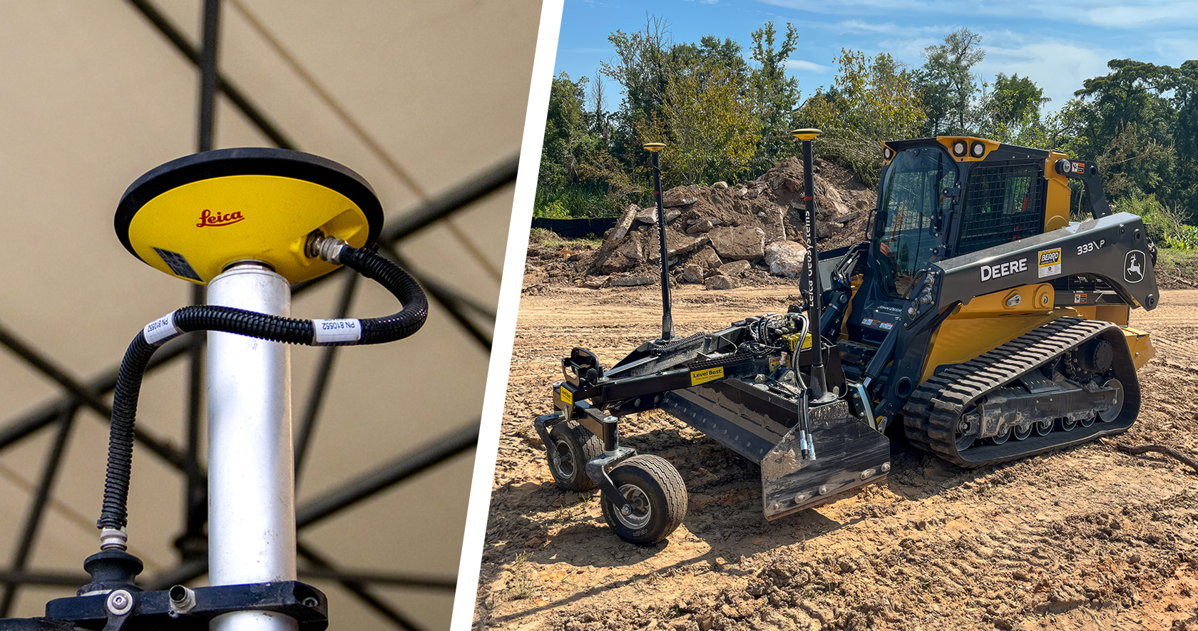 Leica grade attachments support 3D dual GNSS