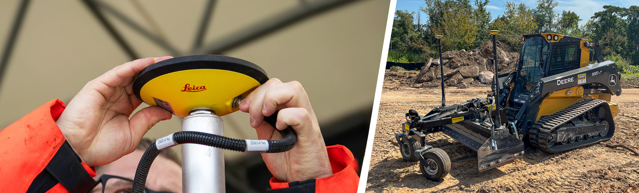 Leica grade attachments support 3D dual GNSS