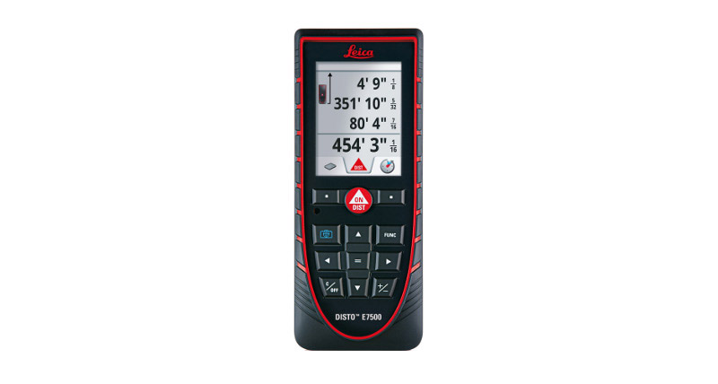 Leica DISTO™ E7500 is a ruggedized laser distance measurer against dust, dirt, and rain for active job sites. 
