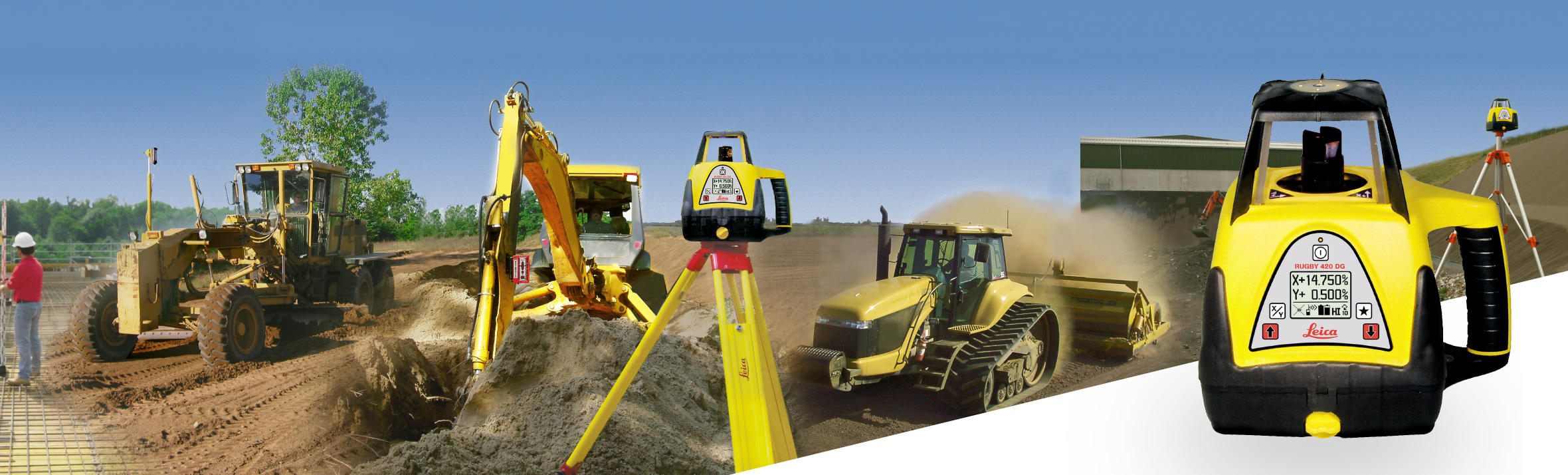 Lasers à pente Leica Rugby 320, 410 et 420