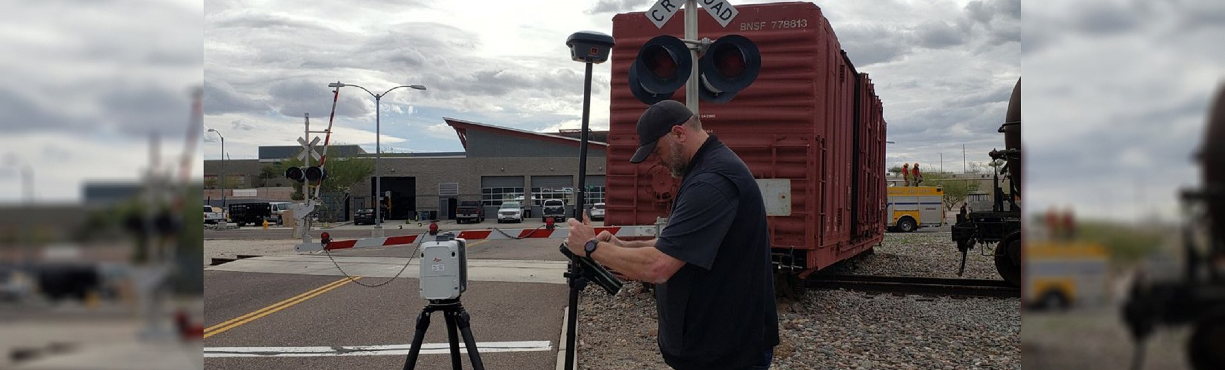 Leica Public Safety Segment Manager Ryan Rezelle scanning scene